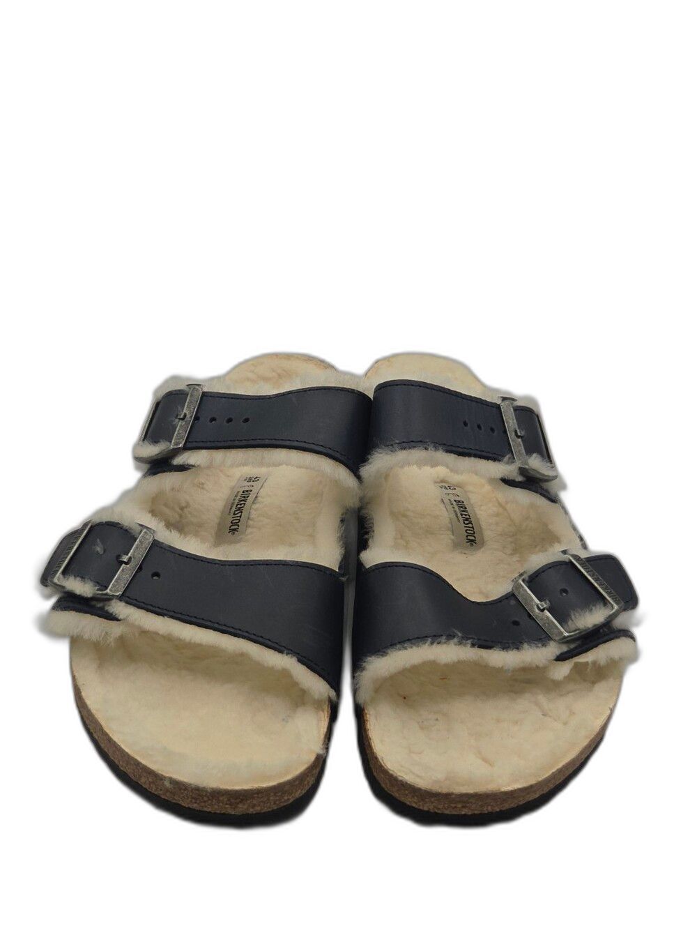 Birkenstock Arizona Shearling Sandals Navy Leather Mens 10